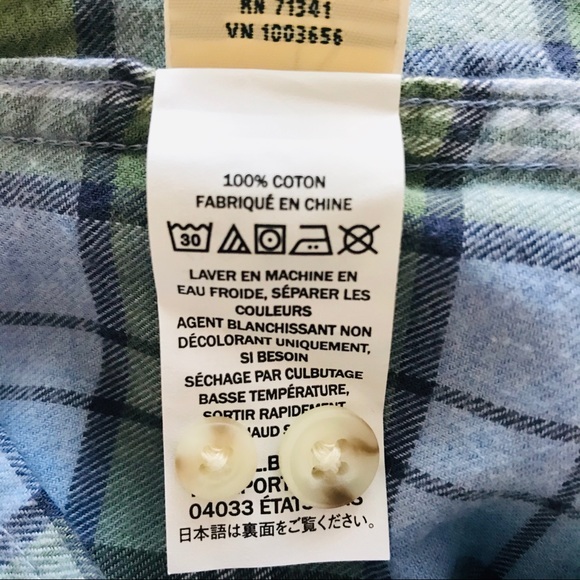 L.L. Bean Flannel Button Down Top, Like New! - Picture 6 of 7